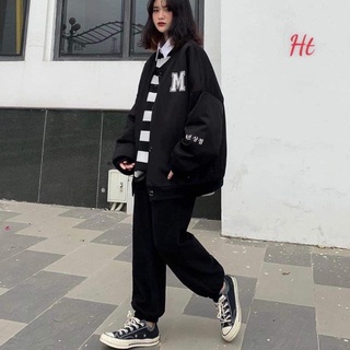 Áo bomber nỉ M  in tay Hs