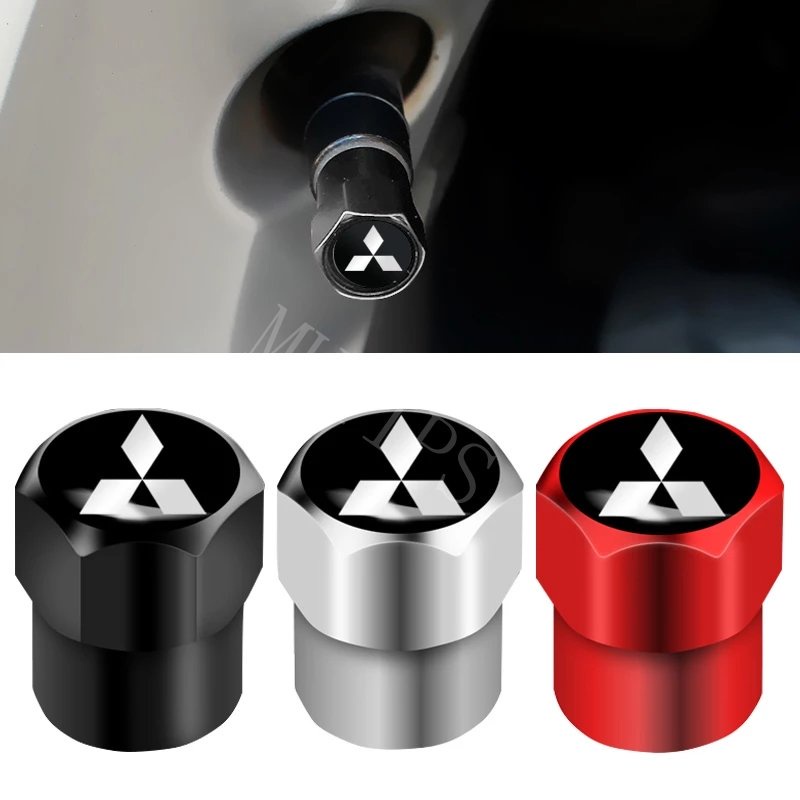 Set 4 Nắp Van Bánh Xe Hơi Mitsubishi Bằng Hợp Kim Nhôm Chuyên Dụng Cho Kuda Lancer Mirage Outlander Pajero Xpander Attrage