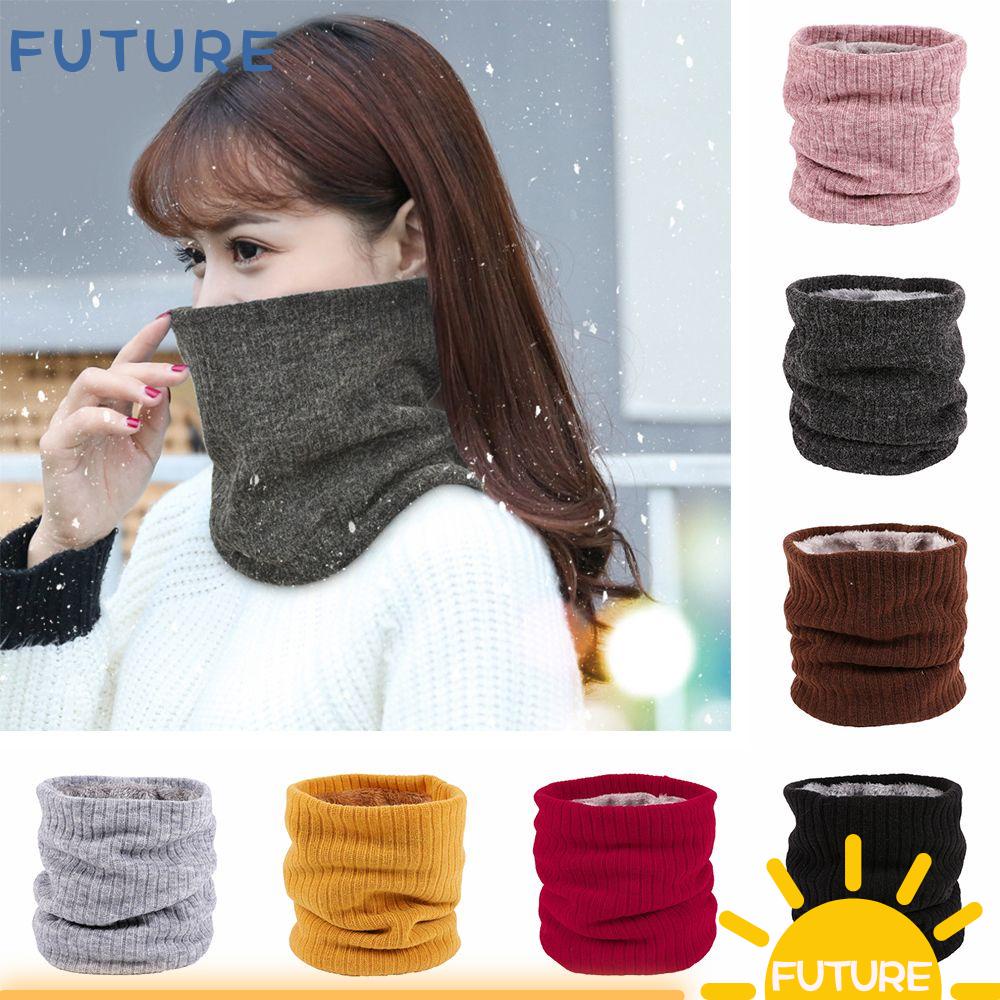 Khăn choàng cổ dệt kim dày 2 lớp mềm mại giữ ấm chống gió mùa đông unisex