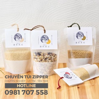 Túi zip giấy kraft trắng 15x22 túi zipper có cửa sổ tràn viền phủ pe 3 mặt chống thấm - giá gốc _aly