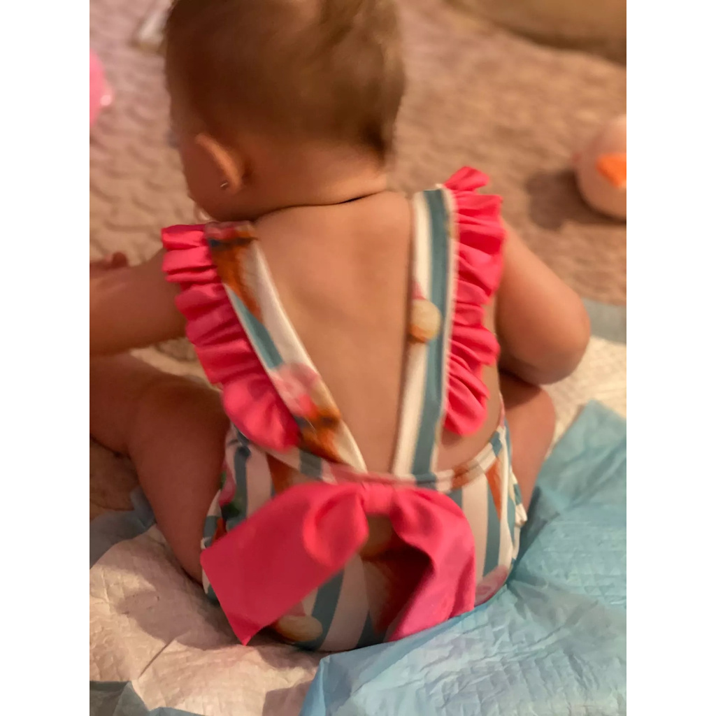 Bộ đồ bơi bikini NNJXD tay bèo cho bé gái 0-5 tuổi