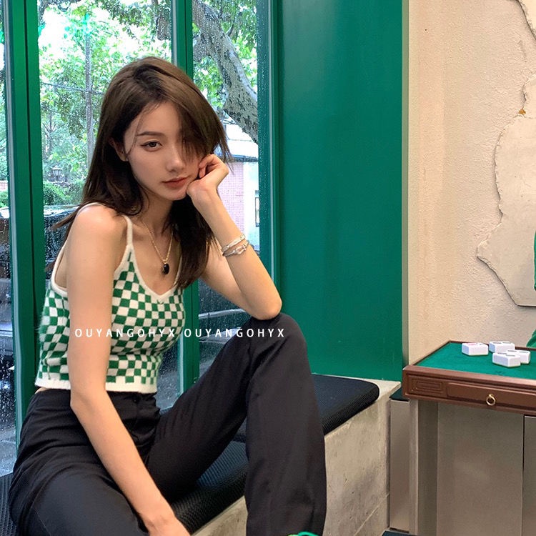 Áo Tank Top Dệt Kim Cổ Chữ V Thời Trang