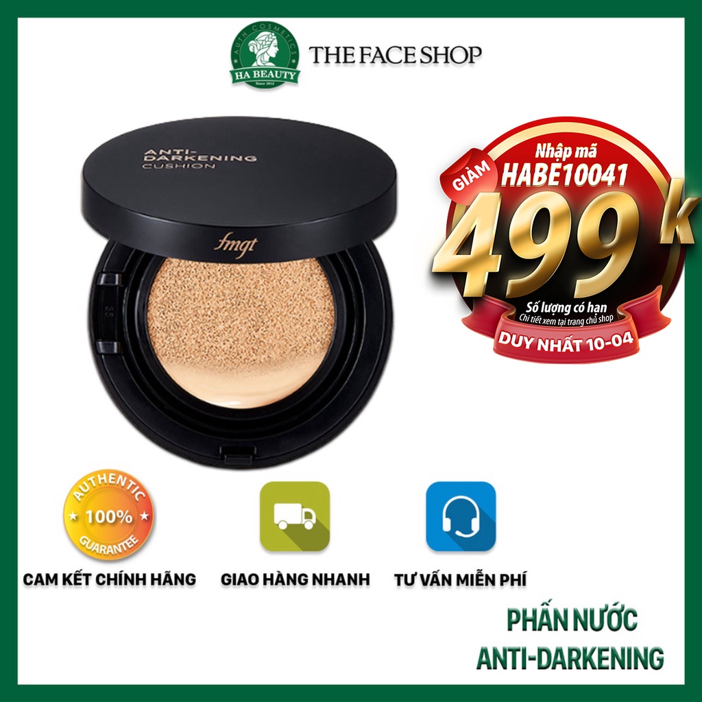 Phấn nước trang điểm chống nắng che phủ tốt khuyết điểm hàn quốc The Face Shop Anti Darkening Cushion Ex 15g SPF50+PA+++