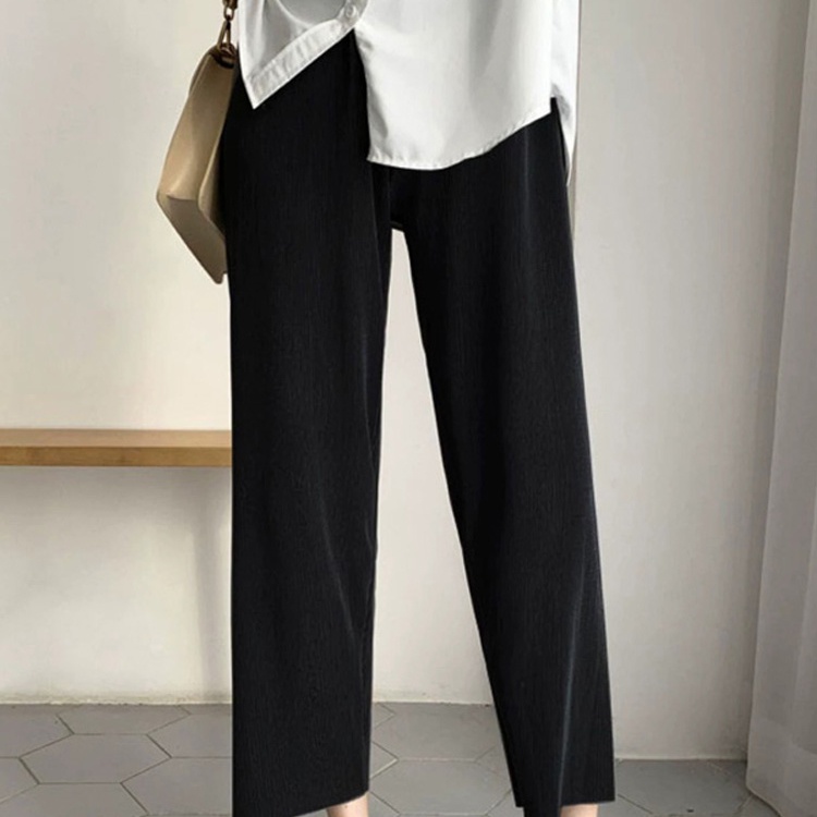 SUXI Quần Dài Lưng Cao Ống Rộng Màu Sắc Trơn Kiểu Vintage Thời Trang Mùa Hè Cho Nữ