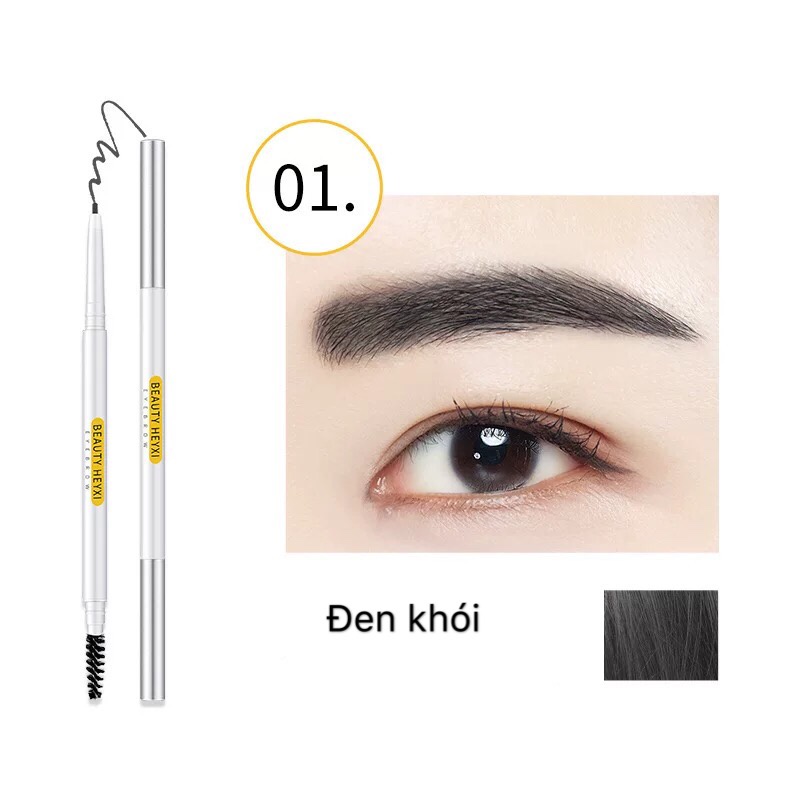 Chì kẻ chân mày 2 đầu nét mảnh trang điểm lâu trôi Heyxi Verythin Eyebrow Pencil