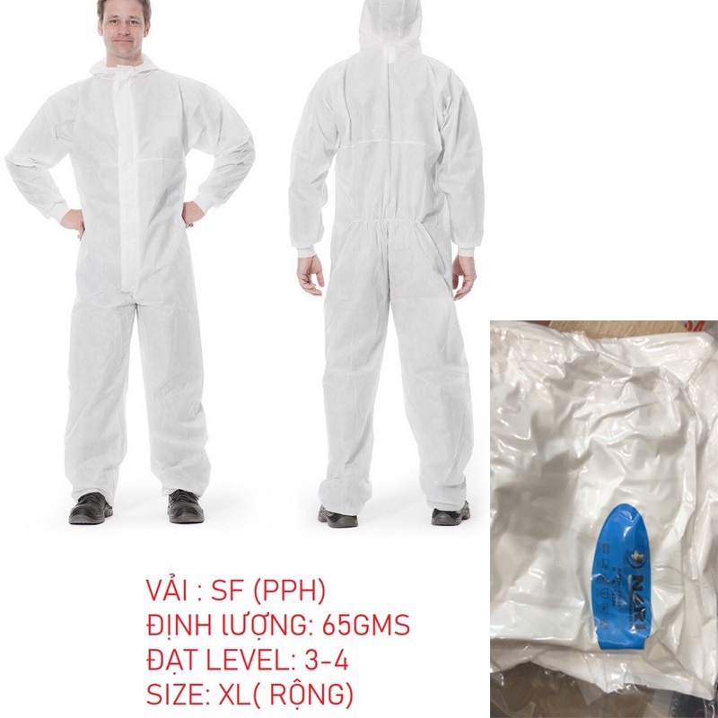 10 bộ quần áo phòng dịch 4 món, quần áo bảo hộ y tế 4 chi tiết phòng chống dịch bệnh