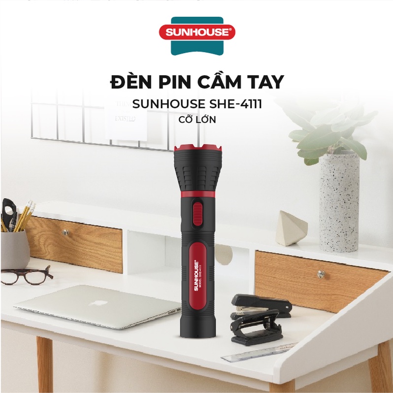 Đèn pin cầm tay siêu sáng SUNHOUSE cỡ lớn SHE-4111