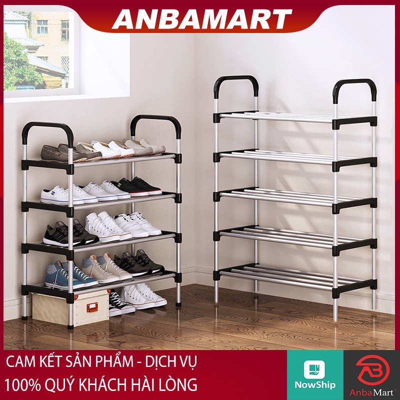 Kệ Để Giày Dép inox 5 Tầng Lắp Ghép Đơn Giản Chắc Chắn - Giá để giày dép inox 5 tầng