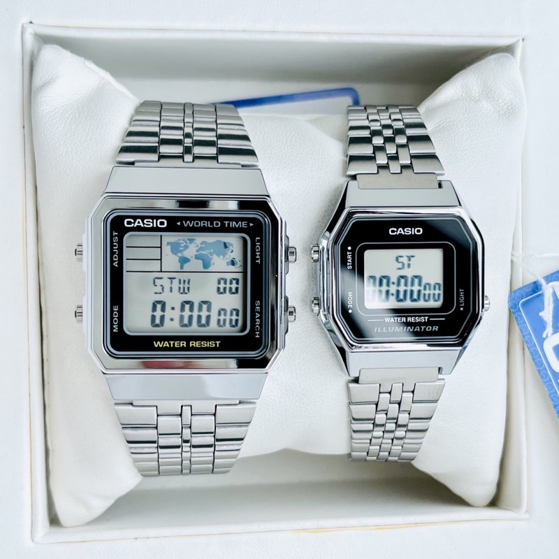 Đông hồ điện tử nam nữ Casio A500 dây kim loại fullbox