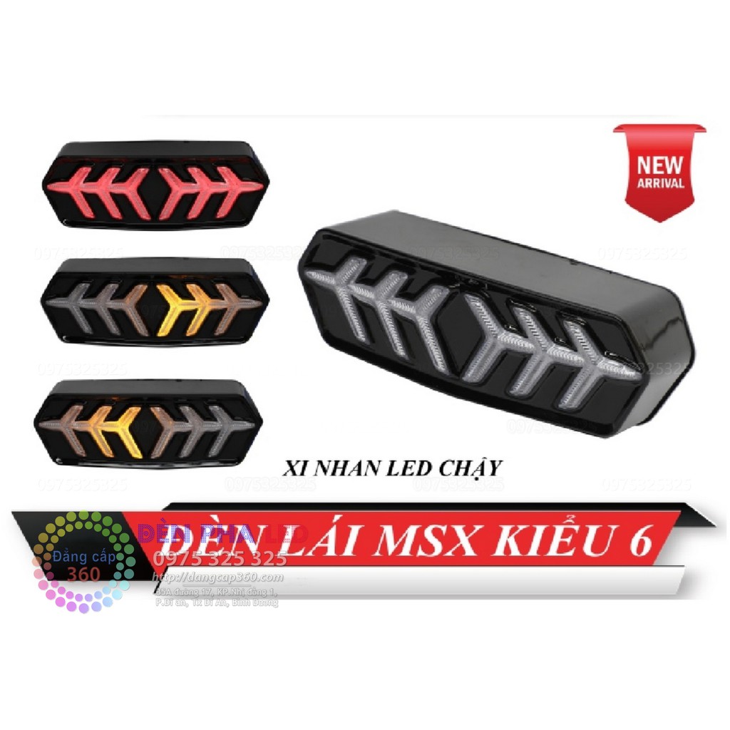 đèn stop tích hợp xinhan chạy hiệu ứng audi Honda MSX125 - K6 - đèn hậu xi nhan msx 125