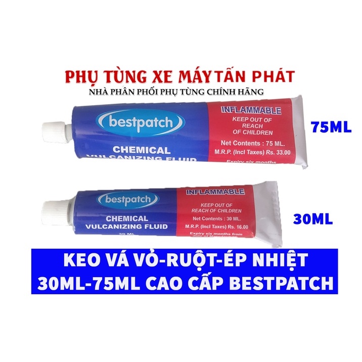 [Cao Cấp] Tuýp Keo 30ml-75ml Vá Vỏ - Ruột - Ép Nhiệt Xe Đạp Xe Máy Ô Tô Chính Hãng Bestpatch Made INDIA ( ẤN ĐỘ)