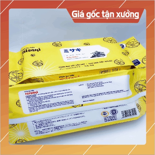 Combo 5 gói Khăn lau bếp, khăn giấy lau bếp đa năng 50 tờ, vải bi loại 1, hương liệu nhập khẩu, lau dầu mỡ, thấm hút nha