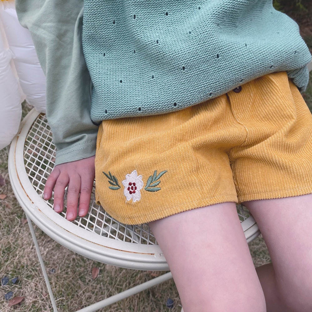 Quần short Bear Leader cotton lanh thêu hình thời trang mùa hè thích hợp cho bé gái