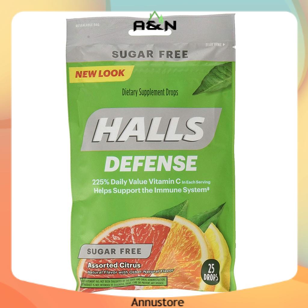 Kẹo Halls bổ sung Vitamin C không đường - 25 viên