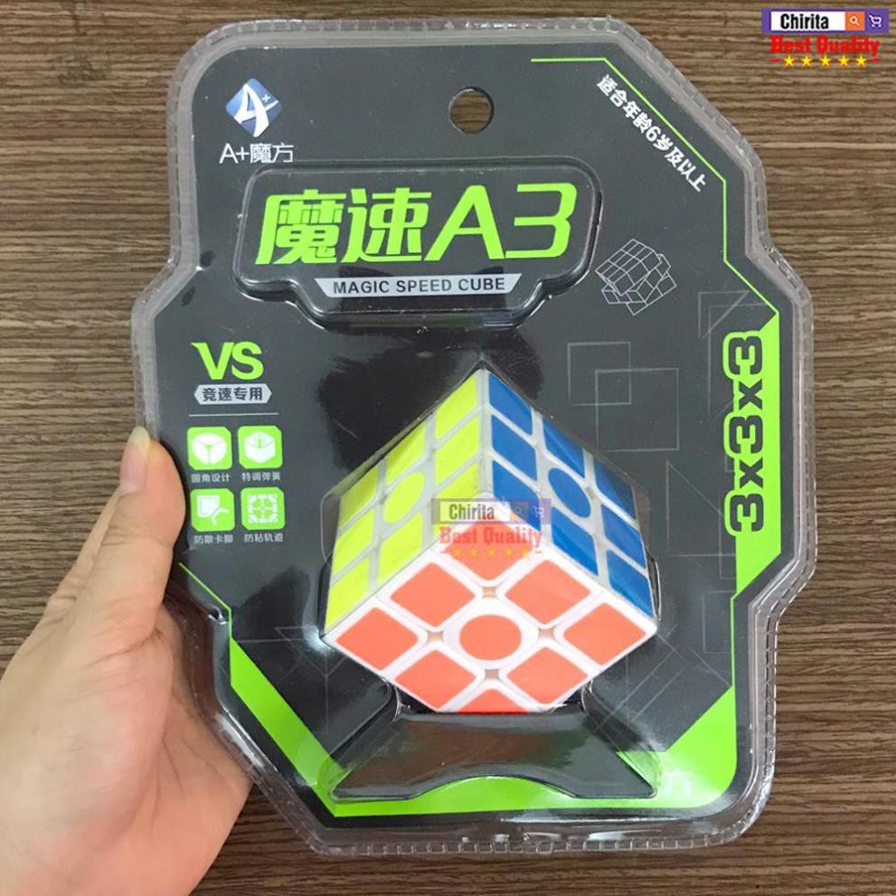 Rubik 3x3x3 Biến Thể Viền Trắng Cao Cấp + TẶNG Kèm Đế Kê Rubik - Tốc Độ Xoay Chuyên Nghiệp