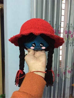 Mũ len tóc giả handmade