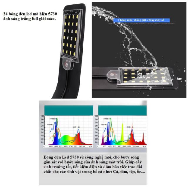 Led kẹp ánh sáng trắng cho hồ thủy sinh cá cảnh