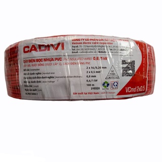 Dây Điện Đôi CADIVI (2X0,5 - 2X0,75 - 2X1 - 2X1,5)