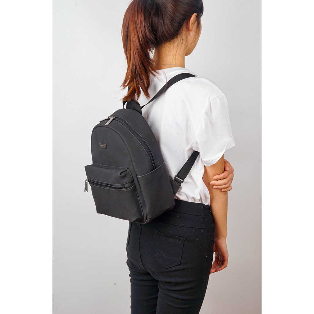 Balo Ksnddeu mini da lộn màu xanh quân đội xinh xắn cho nữ