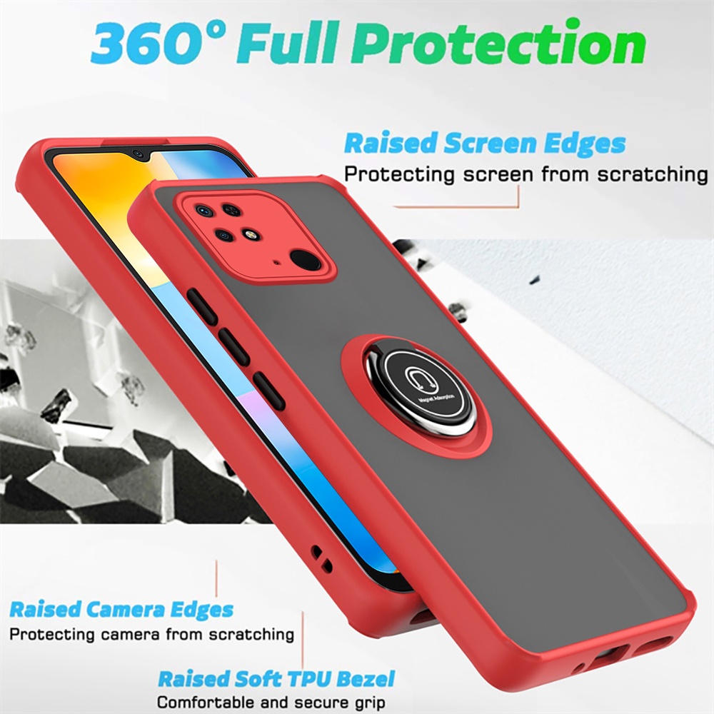 Ốp Điện Thoại PC Cứng Nhám Chống Sốc Có Vòng Đỡ Từ Tính Cho Xiaomi Redmi 10C 10A Redmi 10 C C10 Redmi10C10A