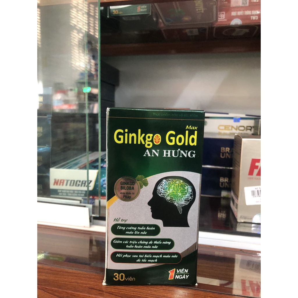 Hoạt Huyết Ginko gold an ư 30 Viên Chính Hãng Giúp Bổ Máu Tăng Tuần Hoàn Máu Não Ngừa Tai Biến Đau Đầu Hoa Mắt Chóng Mặt