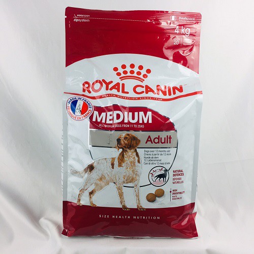 [CHÍNH HÃNG] ROYAL CANIN - MEDIUM ADULT THỨC ĂN CHO CHÓ TRÊN 12 THÁNG - GÓI 4KG