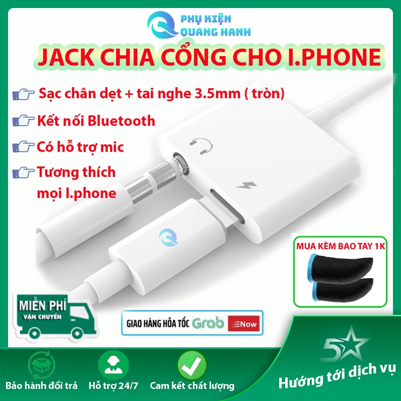 Jack Chuyển Đổi, Chia Cổng Vừa Sạc Vừa Sử Dụng Tai Nghe - Hỗ Trợ Mic