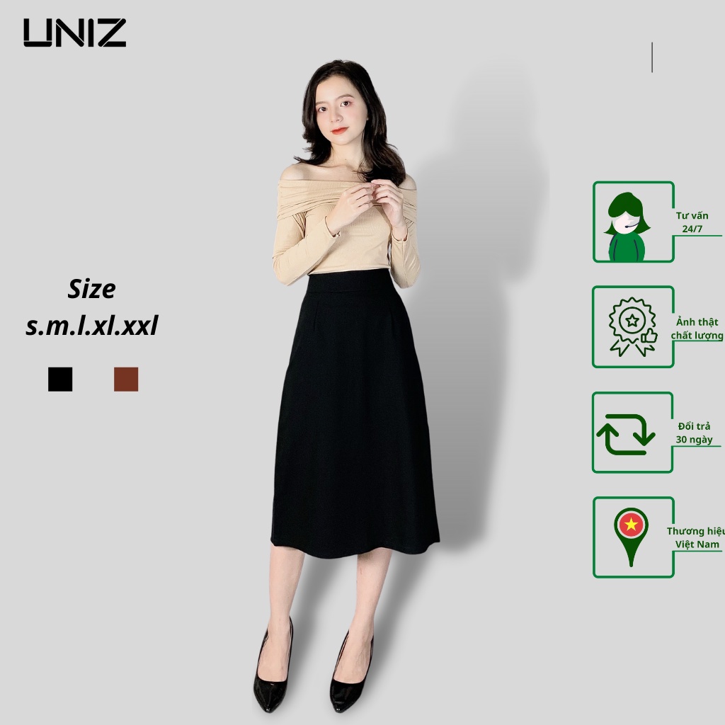 Chân Váy Midi Dáng Dài Xẻ Sau cv809 UNIZ