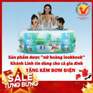 [NHẬP MÃ BIGF20K GIẢM 20K] PHAO BƠI, BỂ BƠI CHO BÉ 1M4 HÀNG VIỆT NAM SIÊU DẦY KÈM BƠM ĐIỆN VÀ MIẾNG VÁ