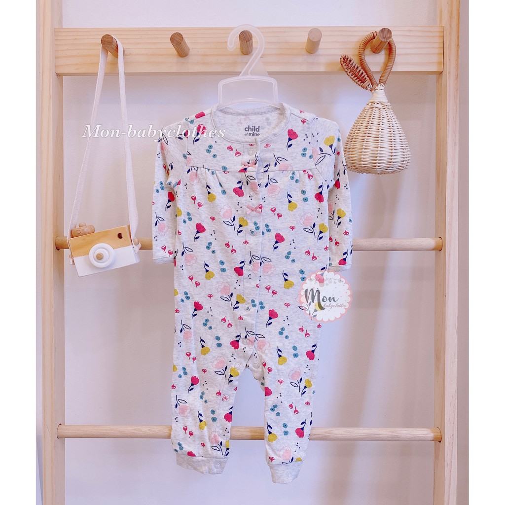 sleepsuit cotton - Ghi hoa lá [carter]