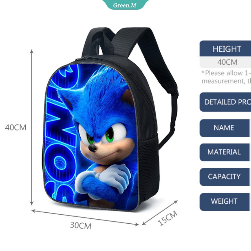 Ba Lô Kích Thước 16 Inch In Hình Sonic Dễ Thương Cho Bé Trai Và Gái