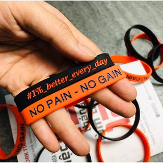 Vòng Tay Cao Su Thể Thao Khắc Chữ NO PAIN - NO GAIN