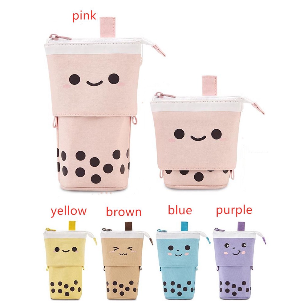 Túi Đựng Bút/ Đồ Trang Điểm Bằng Vải Bạt Dễ Thương Có Sức Chứa Lớn Thời Trang