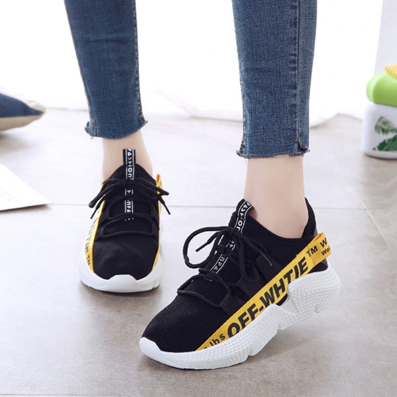 [Free Ship] Giầy thể thao nữ Off Whtie đen
