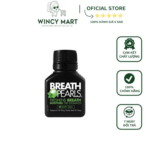 Viên Uống Thơm Miệng Breath Pearls Original 50 Viên Giúp Hơi Thở Thơm Tho, Dễ Chịu