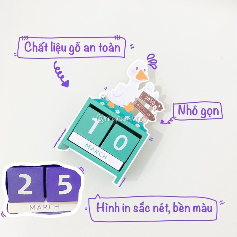 Lịch Gỗ Lật Để Bàn Dễ Thương Nhà Cam