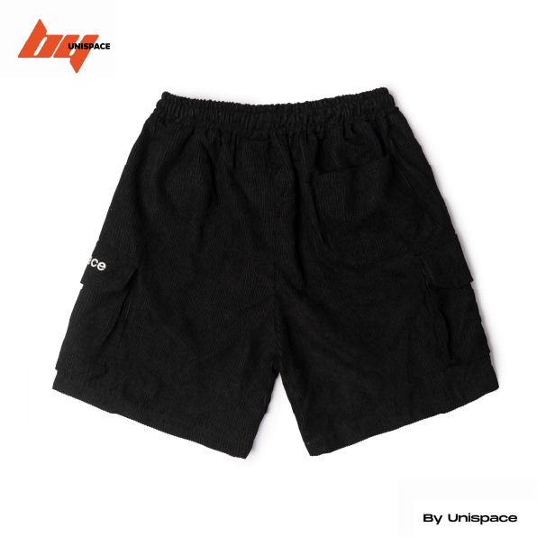 Quần short túi hộp local brand By UniSpace unisex nam nữ vải nhung tăm thêu