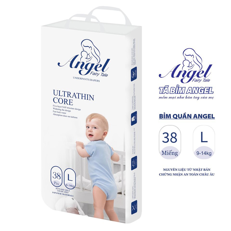 [Mã LTP50 giảm 50000 đơn 150000] Bỉm Quần ANGEL Ultrathin Core Size M40-L38-XL36-XXL34