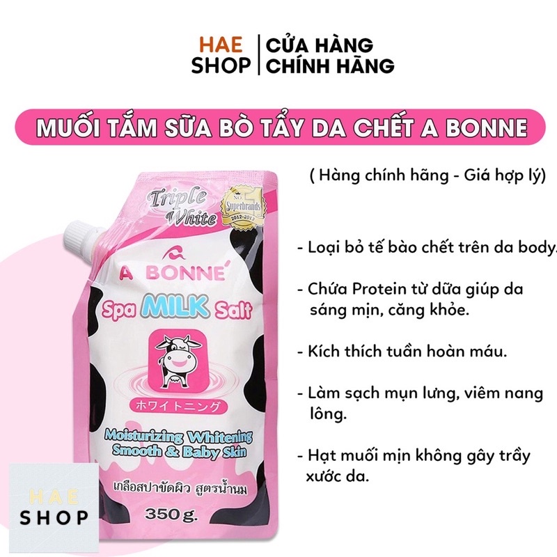 Muối Tắm Sữa Bò tẩy Tế Bào Chết A Bonne Spa Milk Salt Thái Lan 350gr