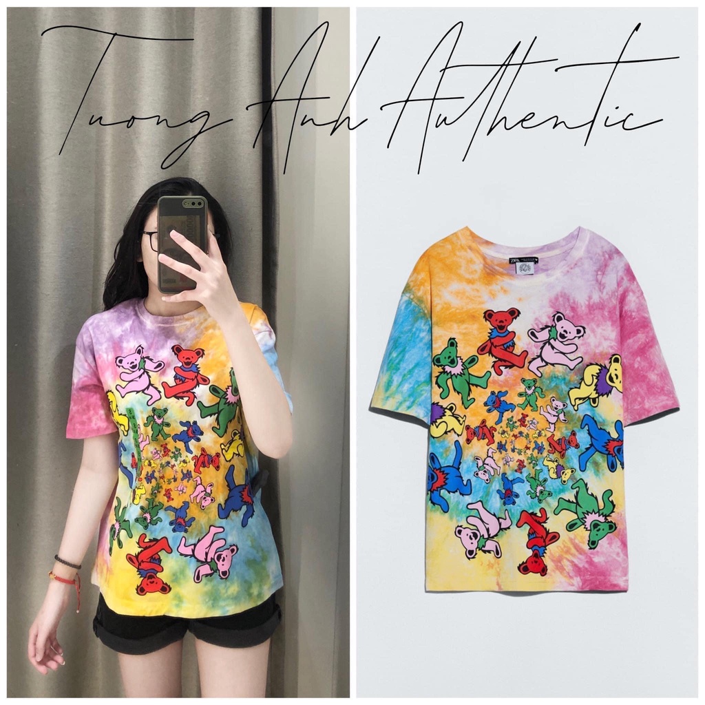 Áo phông tie-dye gấu size S bé nhất - ZARA authentic 100% new tag