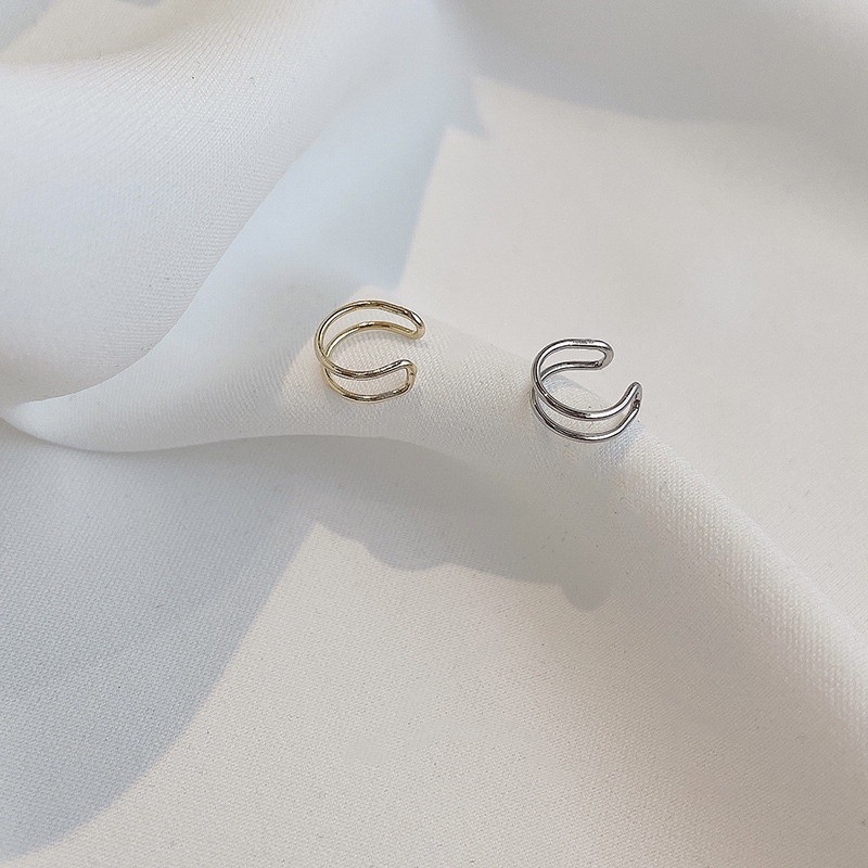Bông tai kẹp hình chữ C nhỏ gọn nhẹ không cần xỏ lỗ cá tính đơn giản cá tính phong cách Hàn Quốc cho nữ