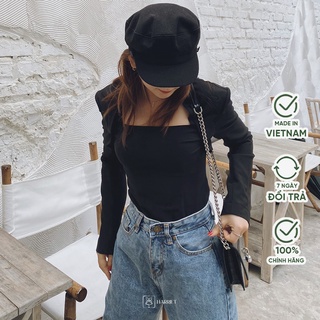 Áo cổ vuông leo đệm vai Rita Harriet
