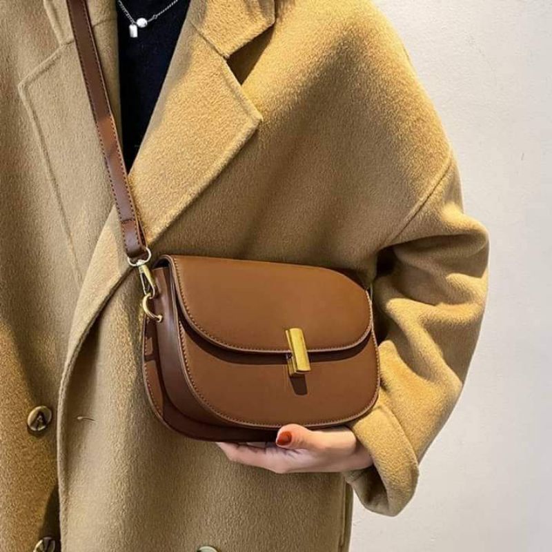 Túi xách nữ đeo chéo đẹp kẹp nách đeo vai da pu dáng trơn màu sắc basic dễ phối đồ thời trang cao cấp giá rẻ TX081