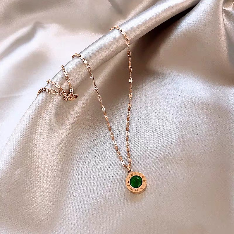 Vòng Cổ Bằng Thép Không Gỉ Đính Kim Cương Nhân Tạo Phong Cách Đơn Giản Thời Trang Thanh Lịch Cao Cấp Dành Cho Nữ