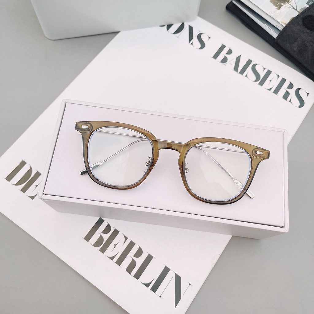 Mắt kính gọng vuông chống bức xạ thời trang hàn quốc cho nam nữ