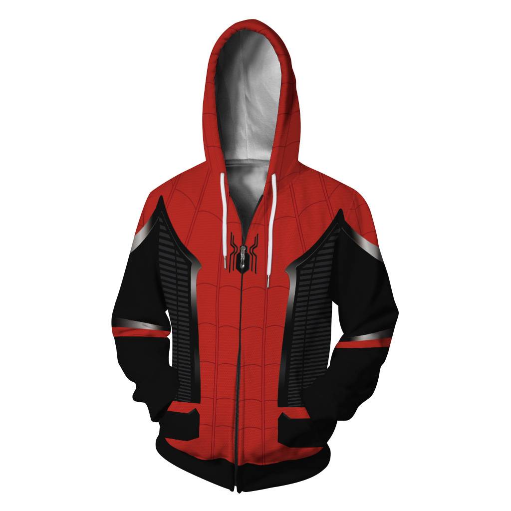 Áo khoác hoodie tay dài dáng rộng thiết kế nhân vật Spiderman Marvel cá tính cho nam và nữ