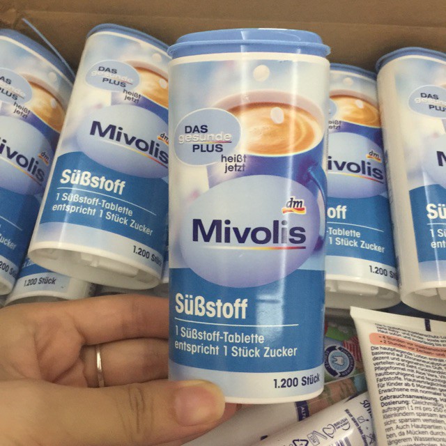 Đường ăn kiêng MIVOLIS Lọ 1200 viên date siêu mới.