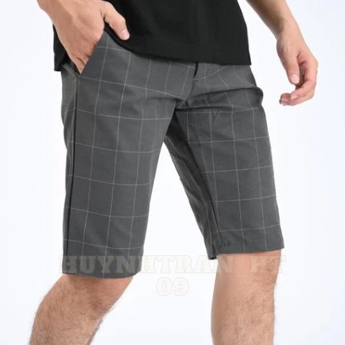 Quần short nam tây caro co giãn 2 chiều cao cấp , quần sọt nam vải cotton trẻ trung thoáng mát_ATH