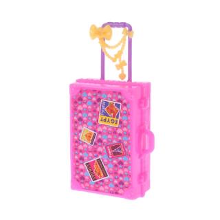 YOUN* Doll Suitcase Toys Dollhouse Luggage Simulation Play House Game GirlsDolls Accessories Pink Gifts