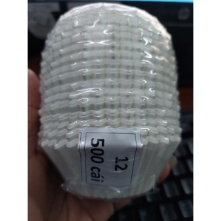 500 Ly GIẤY LÓT BÁNH MUFFIN, CUPCAKE GIẤY MÀU TRẮNG SỐ 12